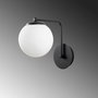 Opviq Daisy-147-A Lámpara de pared negra con tapa de cristal